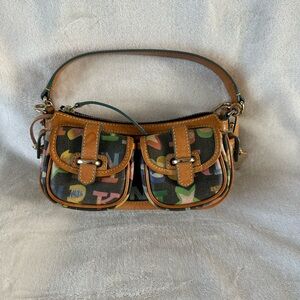 Dooney & Bourke Multicolor Canvas and Leather Shoulder Bag